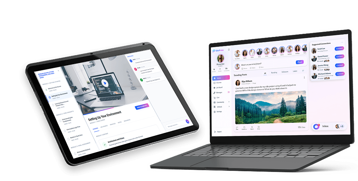EduProva Platform - Tablet and Laptop Mockup